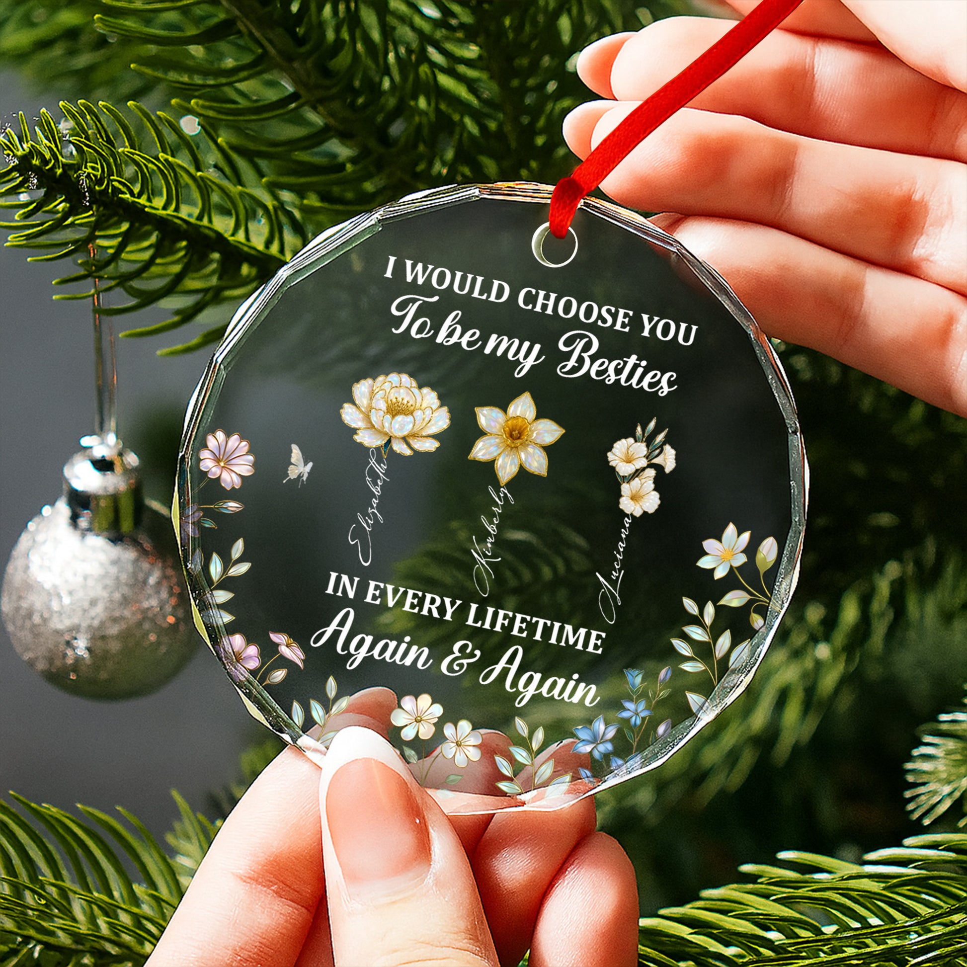 I Would Choose You To Be My Besties, Flowers And Butterflies