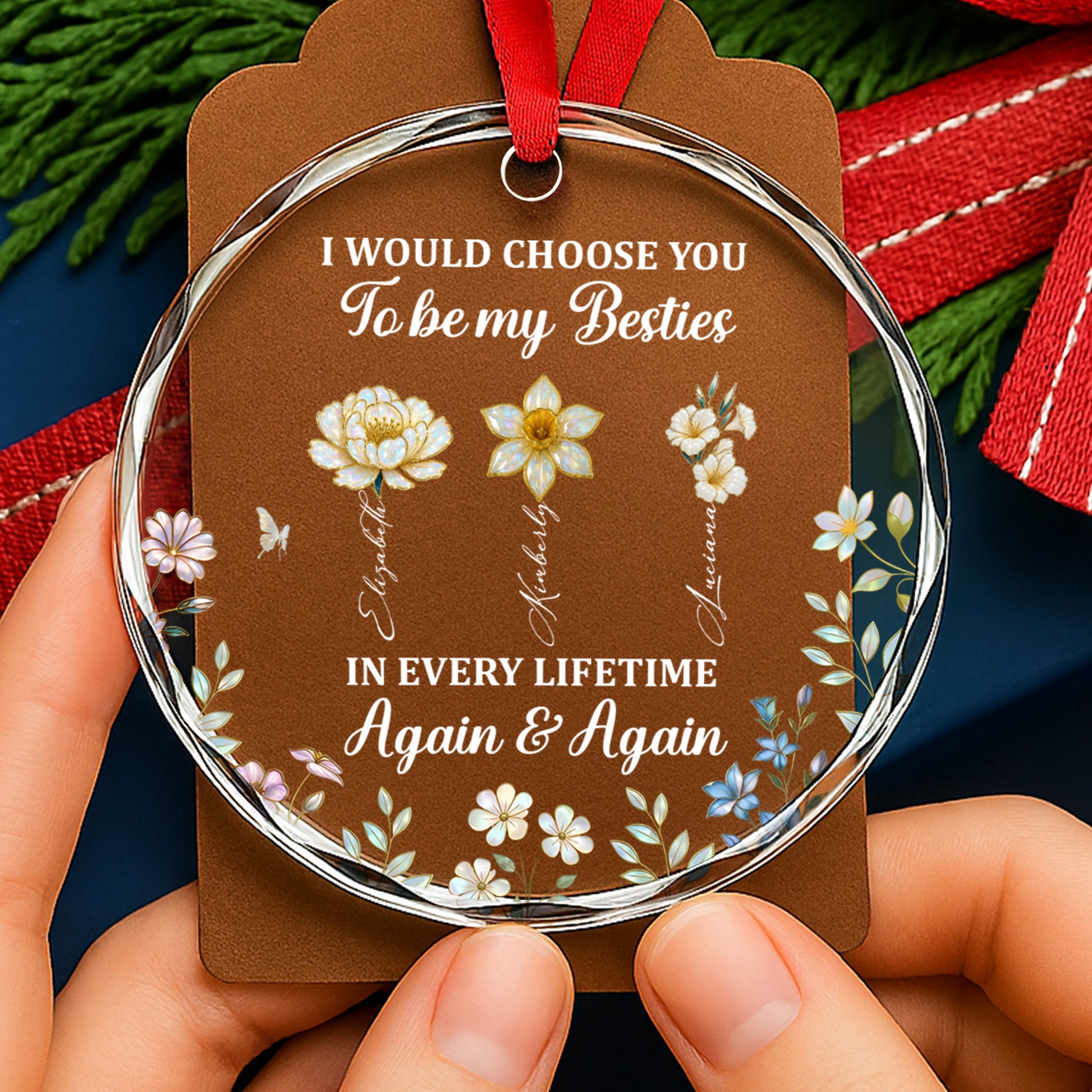 I Would Choose You To Be My Besties, Flowers And Butterflies