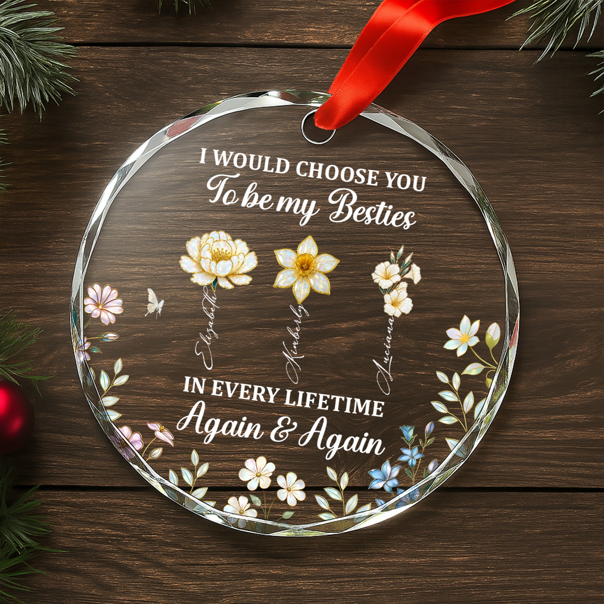 I Would Choose You To Be My Besties, Flowers And Butterflies