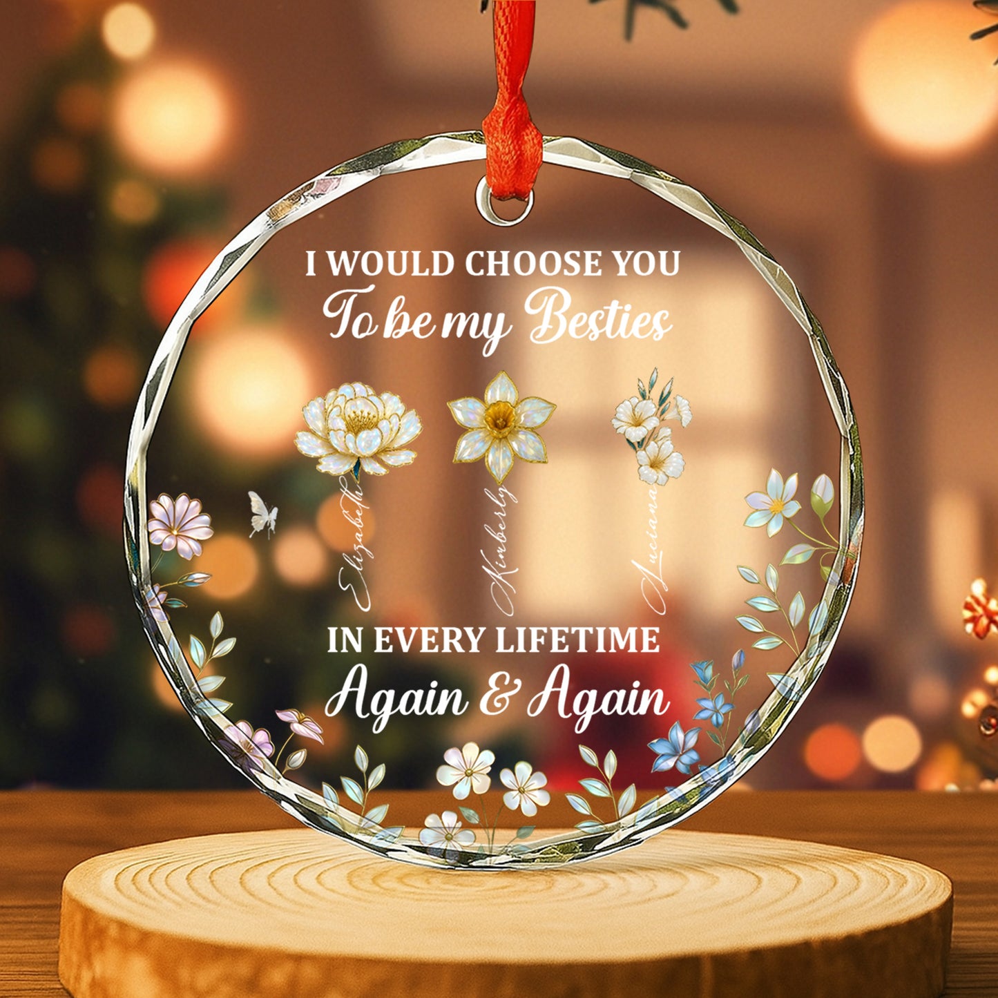 I Would Choose You To Be My Besties, Flowers And Butterflies