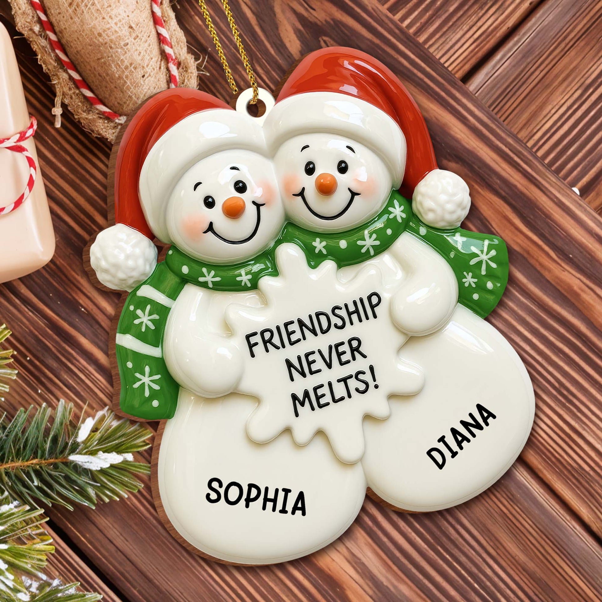 Friendship Never Melts Snowmen Ornament