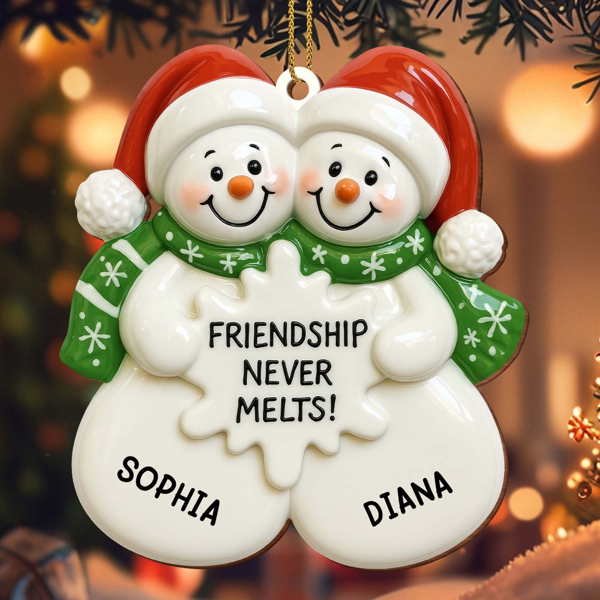 Friendship Never Melts Snowmen Ornament