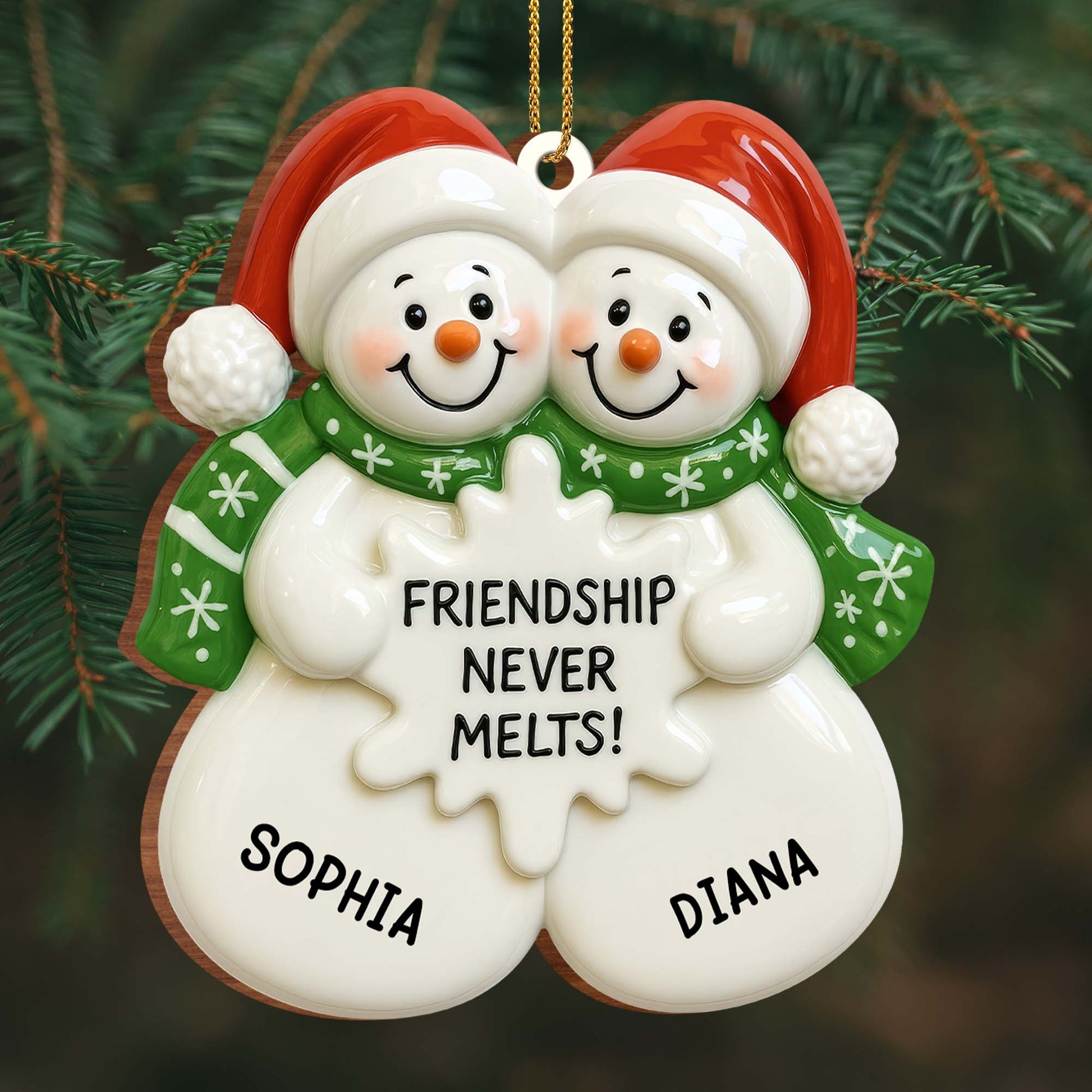 Friendship Never Melts Snowmen Ornament