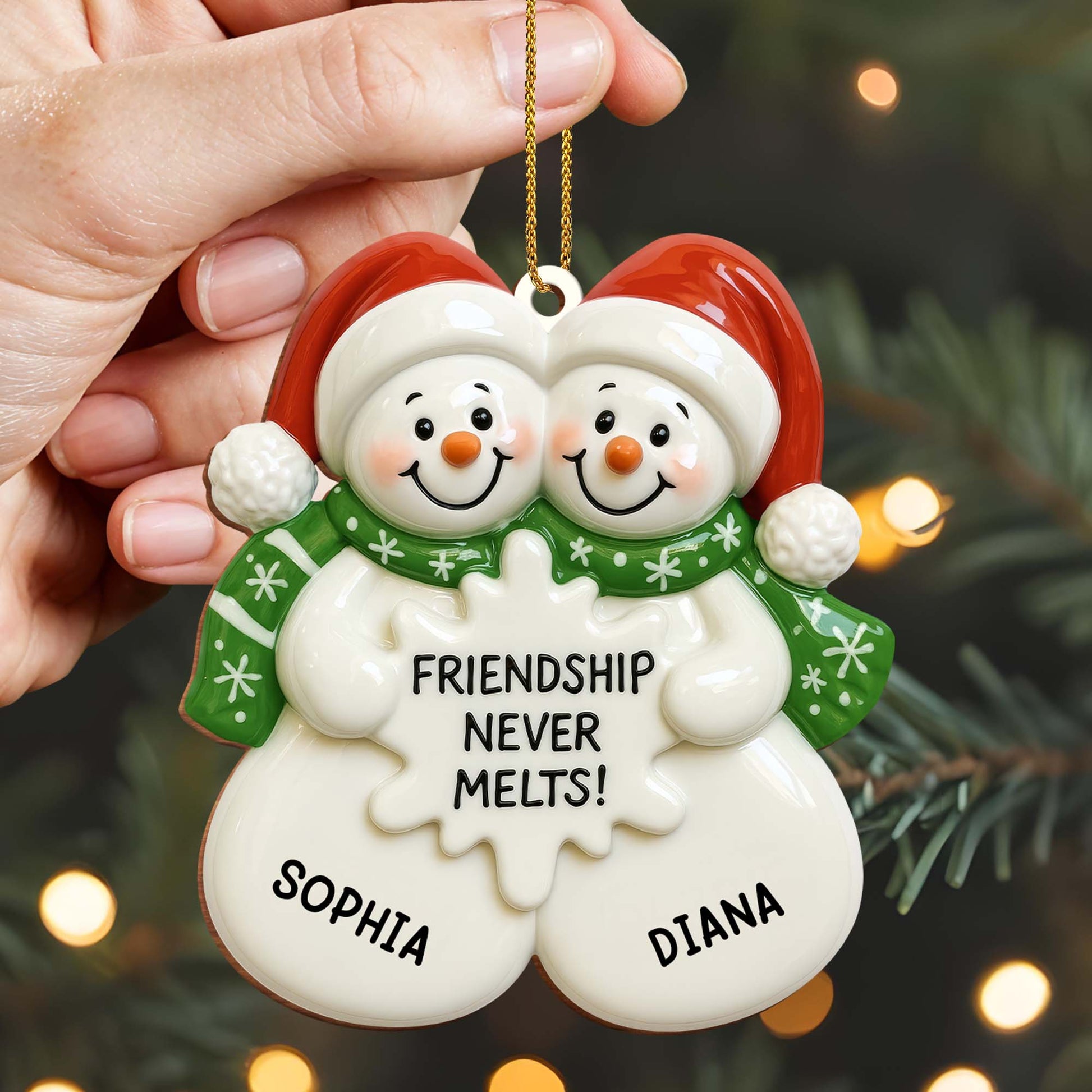 Friendship Never Melts Snowmen Ornament