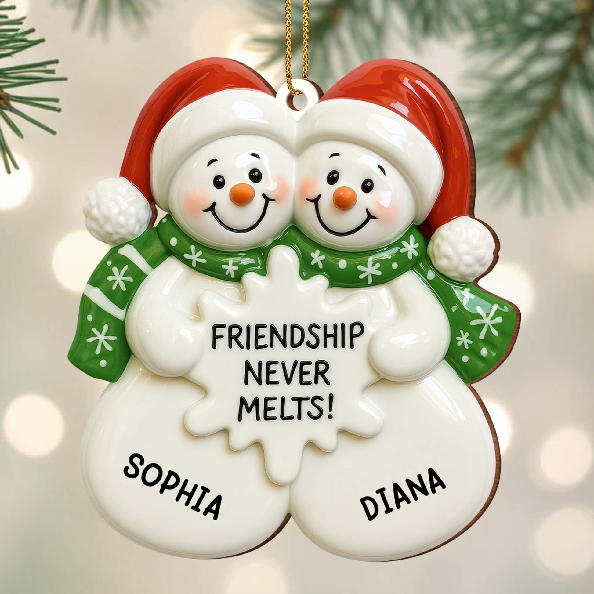 Friendship Never Melts Snowmen Ornament