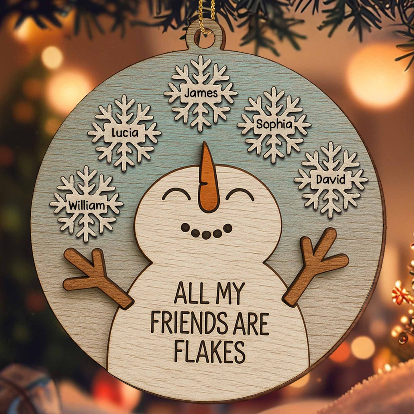 All My Friends Are Flakes Snowman Ornament