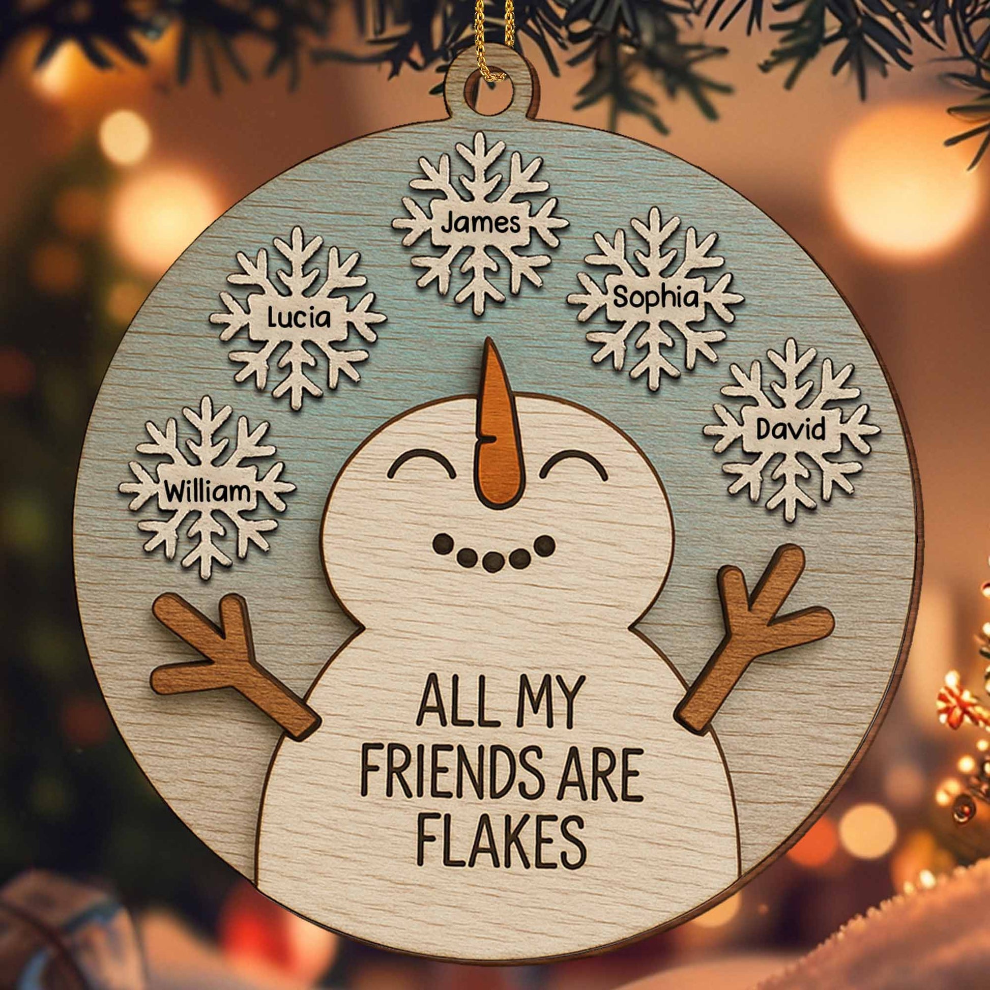 All My Friends Are Flakes Snowman Ornament