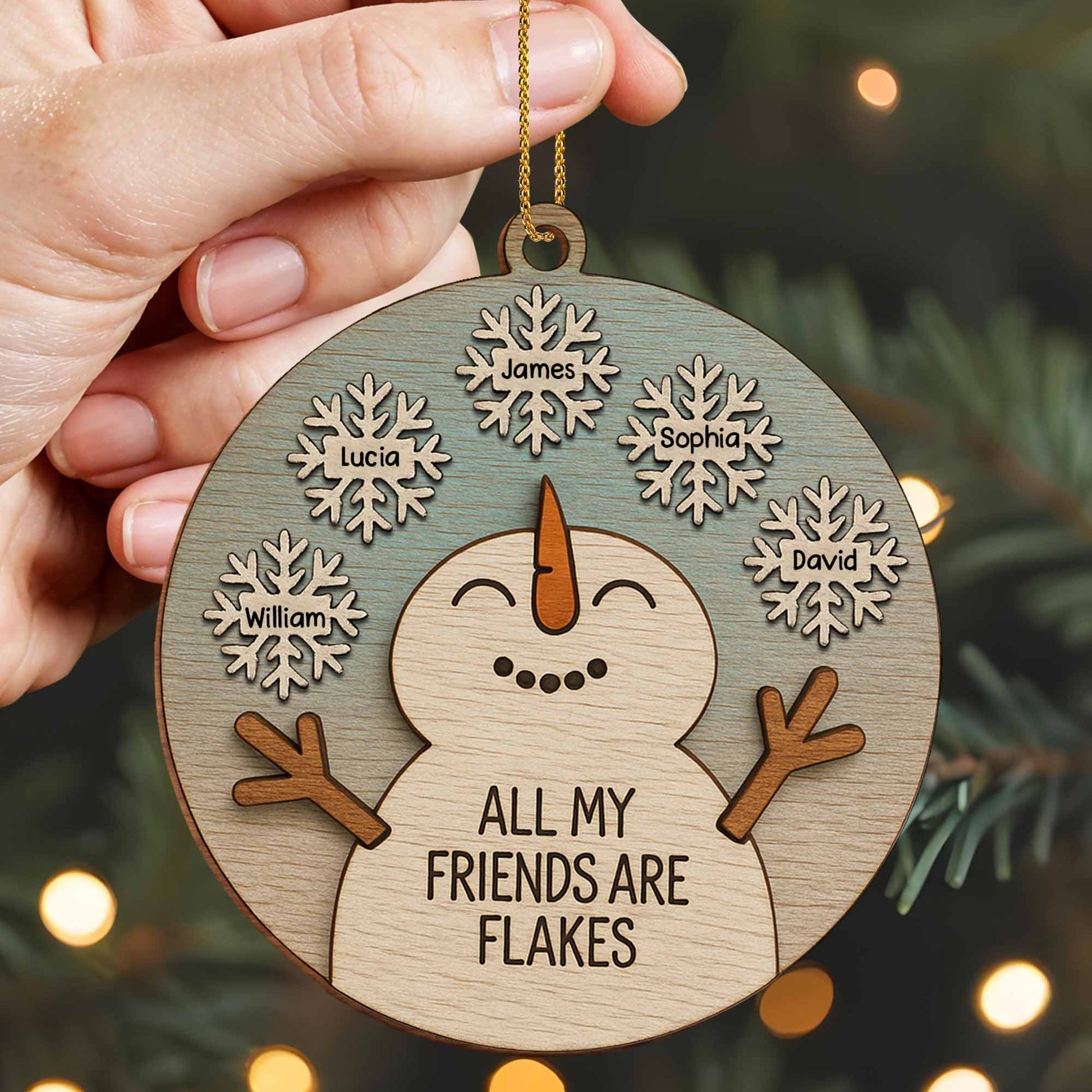 All My Friends Are Flakes Snowman Ornament