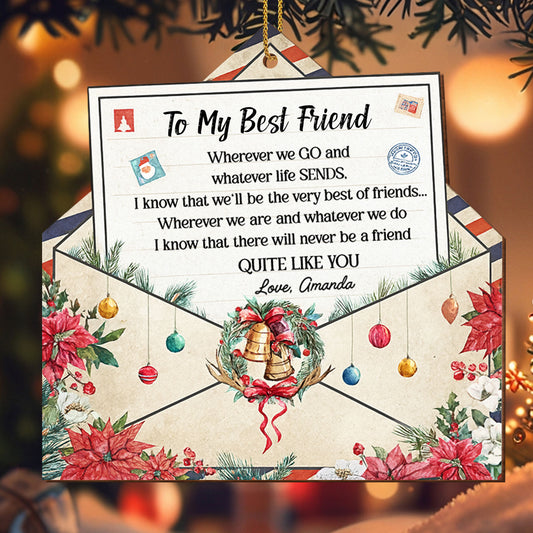 To My Best Friend, Poinsettia And Christmas Ornaments