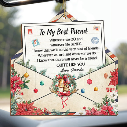 To My Best Friend, Poinsettia And Christmas Ornaments