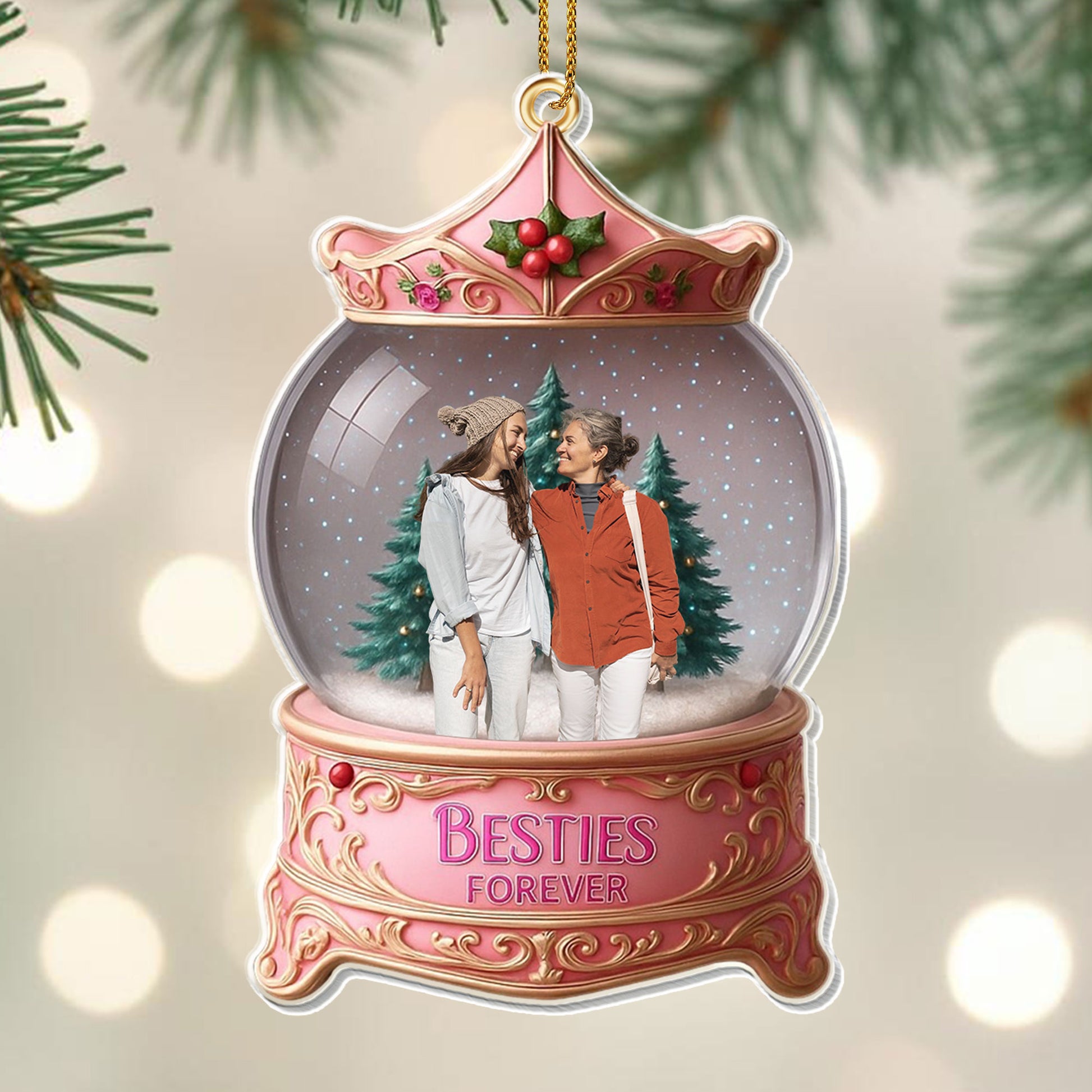 Besties Forever, Christmas-Themed Snow Globe