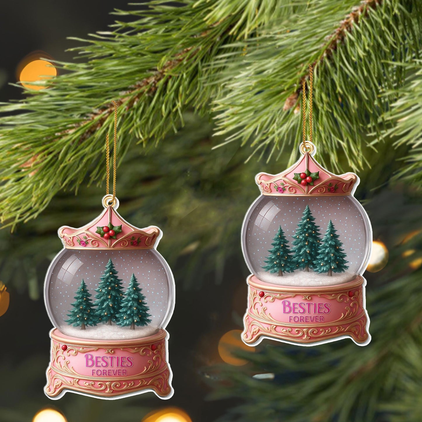 Besties Forever, Christmas-Themed Snow Globe