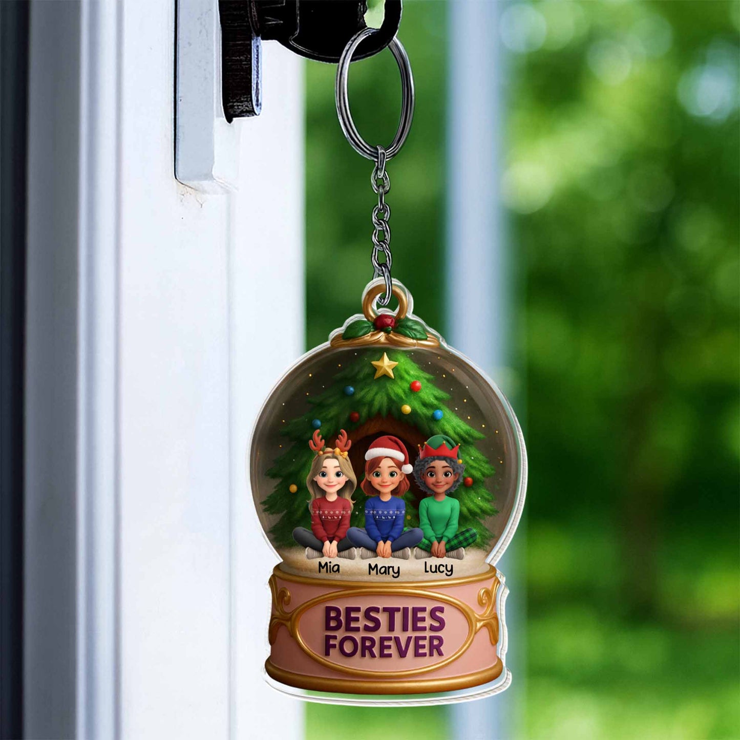 Besties Forever Christmas Keychain