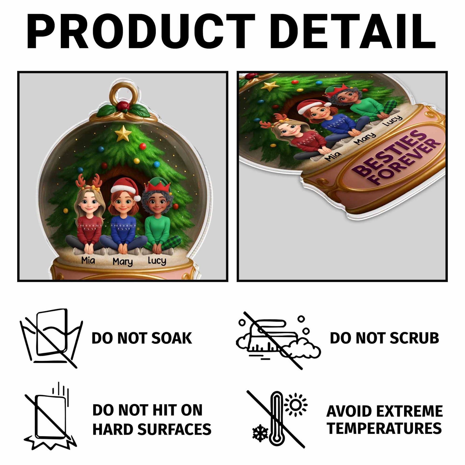 Besties Forever Christmas Keychain