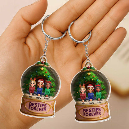 Besties Forever Christmas Keychain