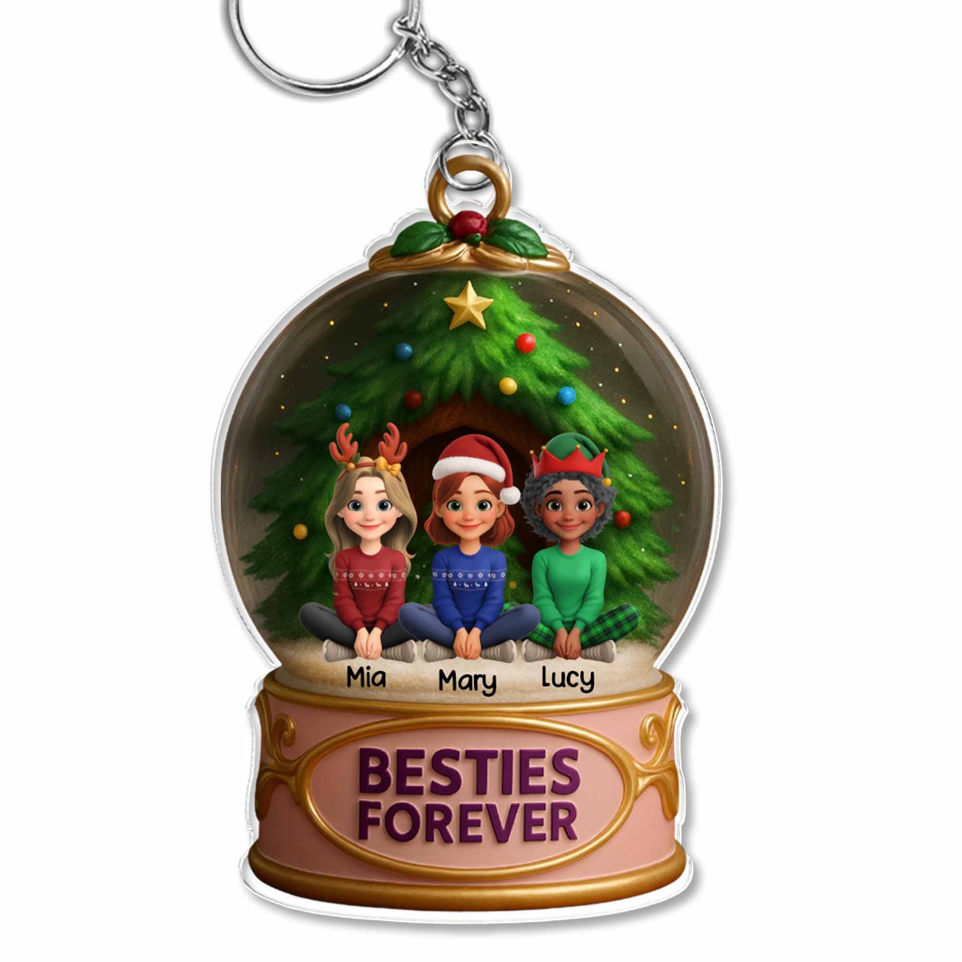 Besties Forever Christmas Keychain