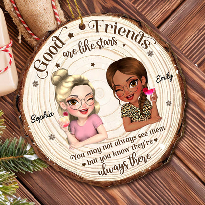 Good Friends Are Like Stars, Custom Wood Ornament