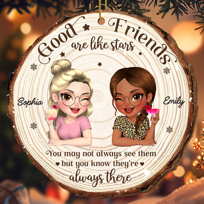 Good Friends Are Like Stars, Custom Wood Ornament