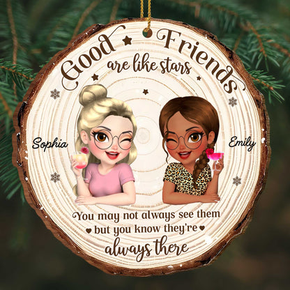 Good Friends Are Like Stars, Custom Wood Ornament