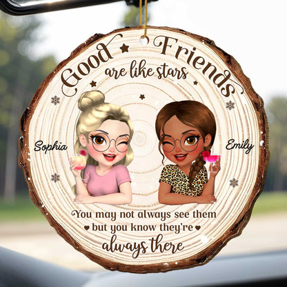 Good Friends Are Like Stars, Custom Wood Ornament