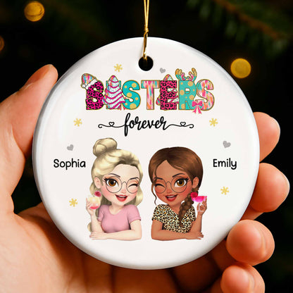 Besties Forever With Cartoon Girls And Cocktail