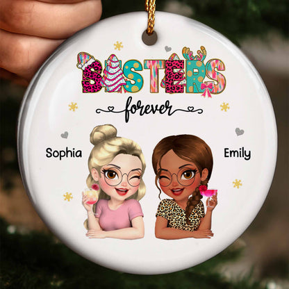 Besties Forever With Cartoon Girls And Cocktail