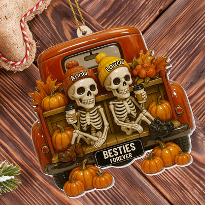 Besties Forever With Skeletons And Pumpkins