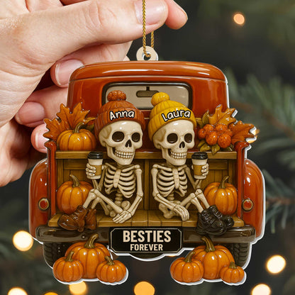 Besties Forever With Skeletons And Pumpkins