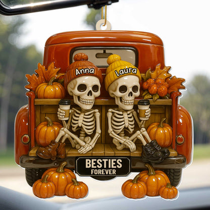 Besties Forever With Skeletons And Pumpkins
