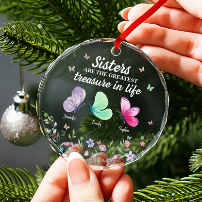 Sisters Are the Greatest Treasure With Butterflies And Flowers