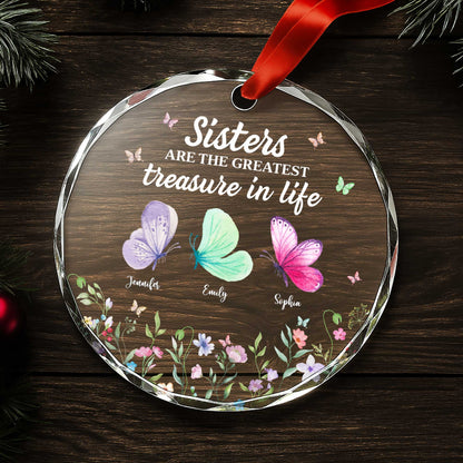 Sisters Are the Greatest Treasure With Butterflies And Flowers