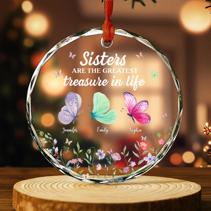 Sisters Are the Greatest Treasure With Butterflies And Flowers