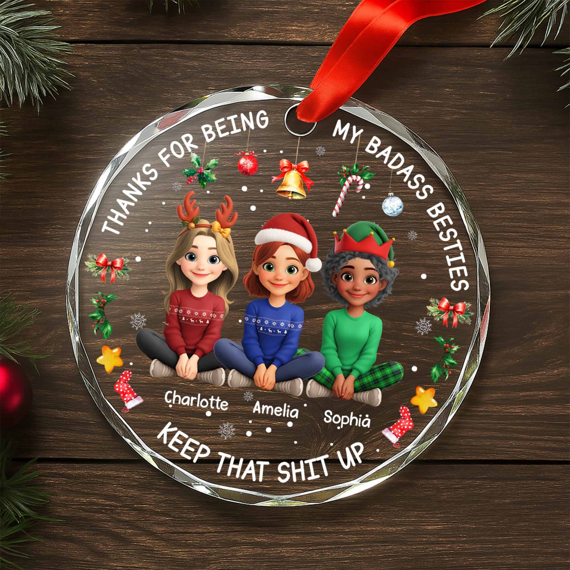 Thanks For Being My Badass Besties With Holiday Cheer