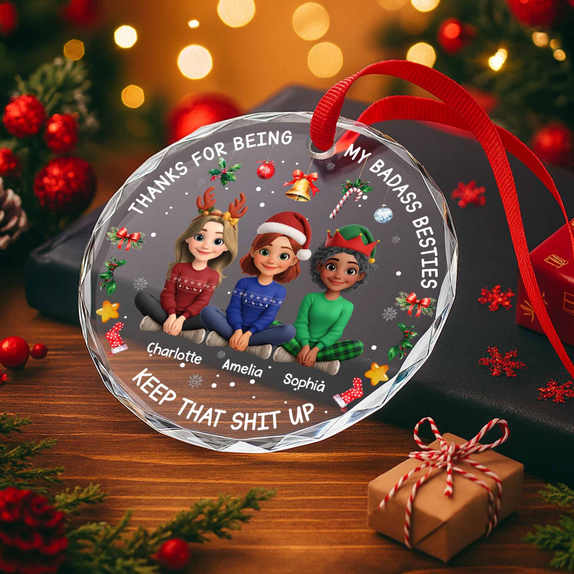 Thanks For Being My Badass Besties With Holiday Cheer