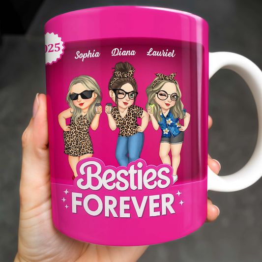 Besties Forever With Cartoon Figures And Stars