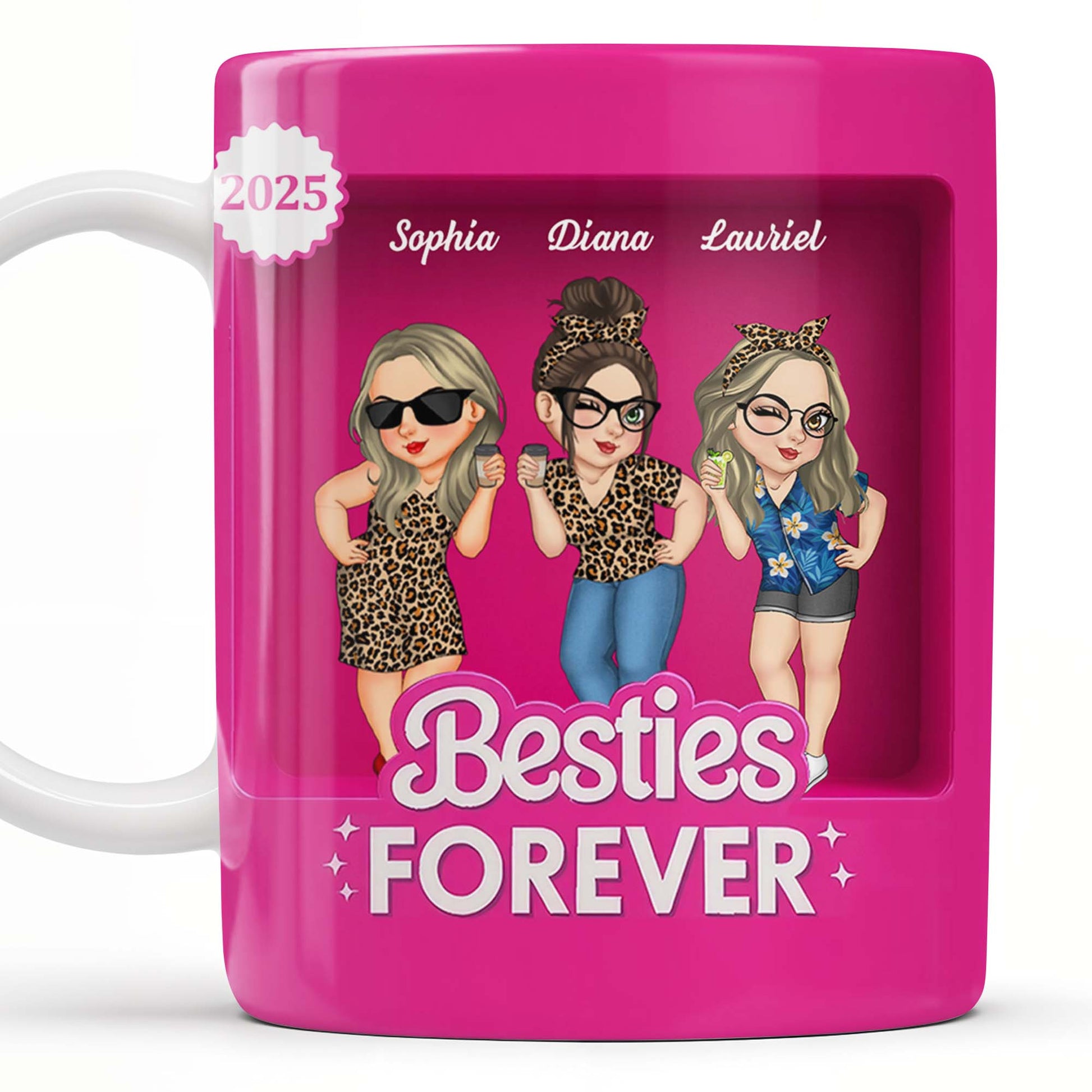 Besties Forever With Cartoon Figures And Stars