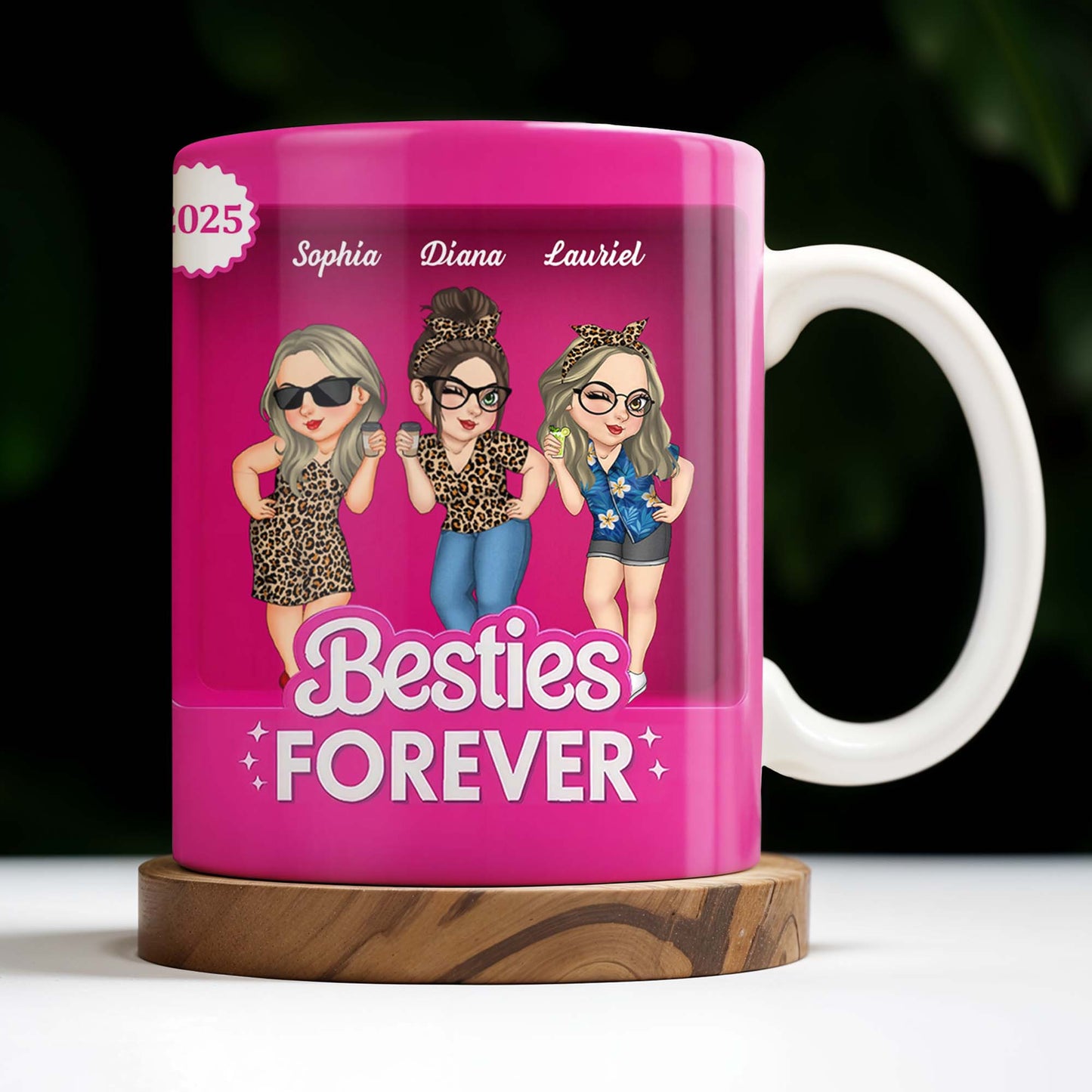 Besties Forever With Cartoon Figures And Stars