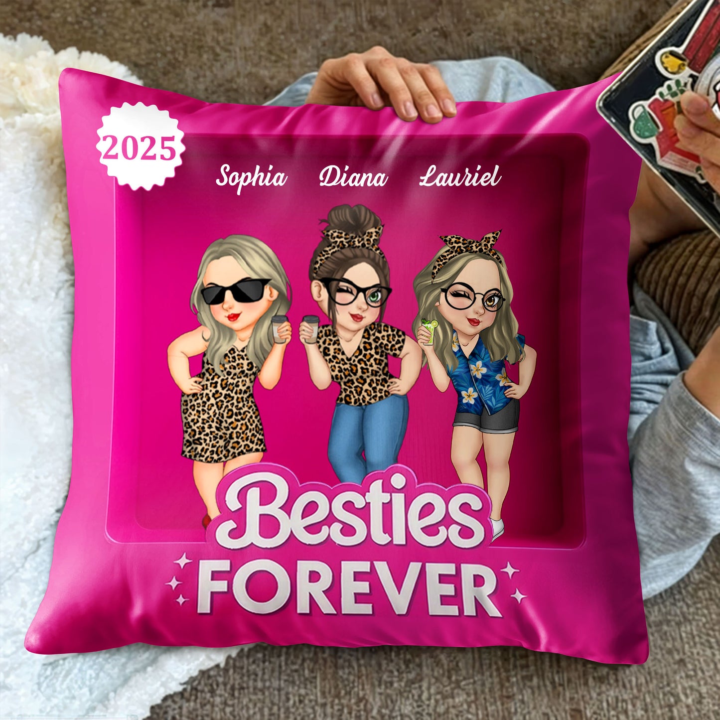 Besties Forever With Three Cartoon Girls