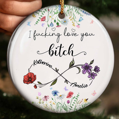 I Effing Love You B*tch With Elegant Flowers Design