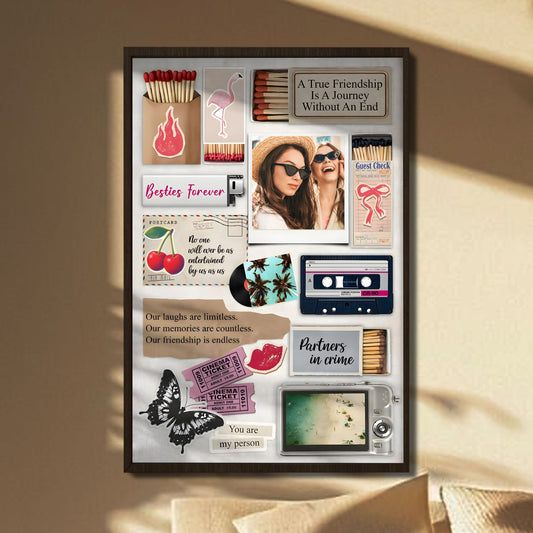 A True Friendship Is A Journey Without An End With Icons Of Friendship - Personalized Custom Vertical Poster - BST230_VPOS