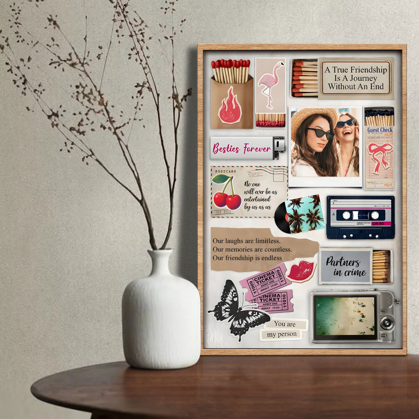 A True Friendship Is A Journey Without An End With Icons Of Friendship - Personalized Custom Vertical Poster - BST230_VPOS