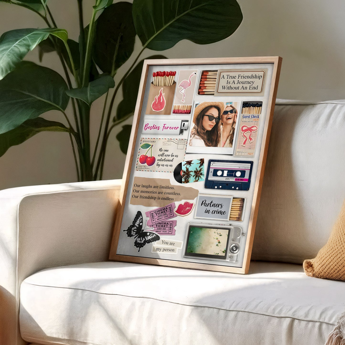 A True Friendship Is A Journey Without An End With Icons Of Friendship - Personalized Custom Vertical Poster - BST230_VPOS