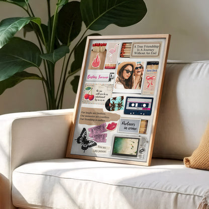 A True Friendship Is A Journey Without An End With Icons Of Friendship - Personalized Custom Vertical Poster - BST230_VPOS