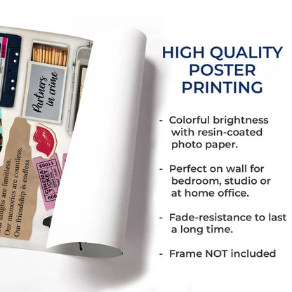 A True Friendship Is A Journey Without An End With Icons Of Friendship - Personalized Custom Vertical Poster - BST230_VPOS