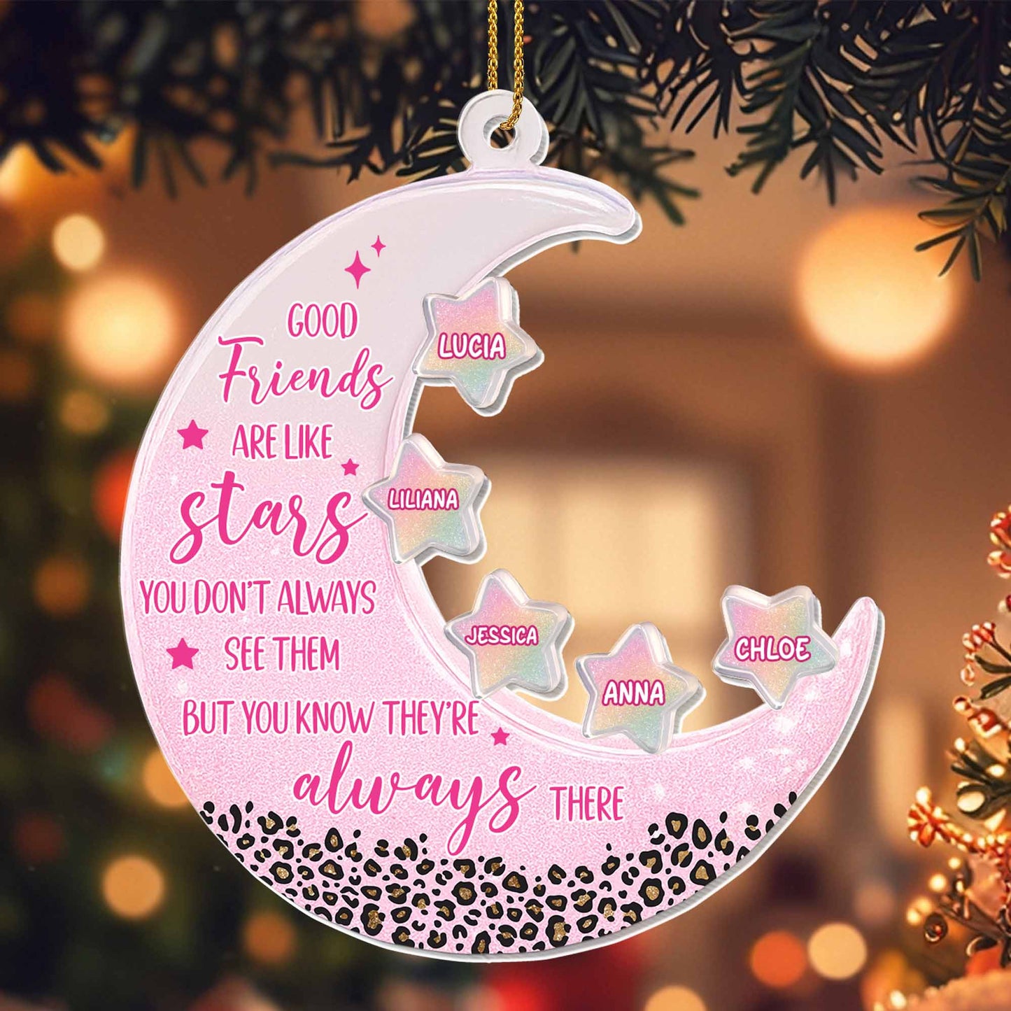 Good Friends Are Like Stars, Stars And Leopard Print