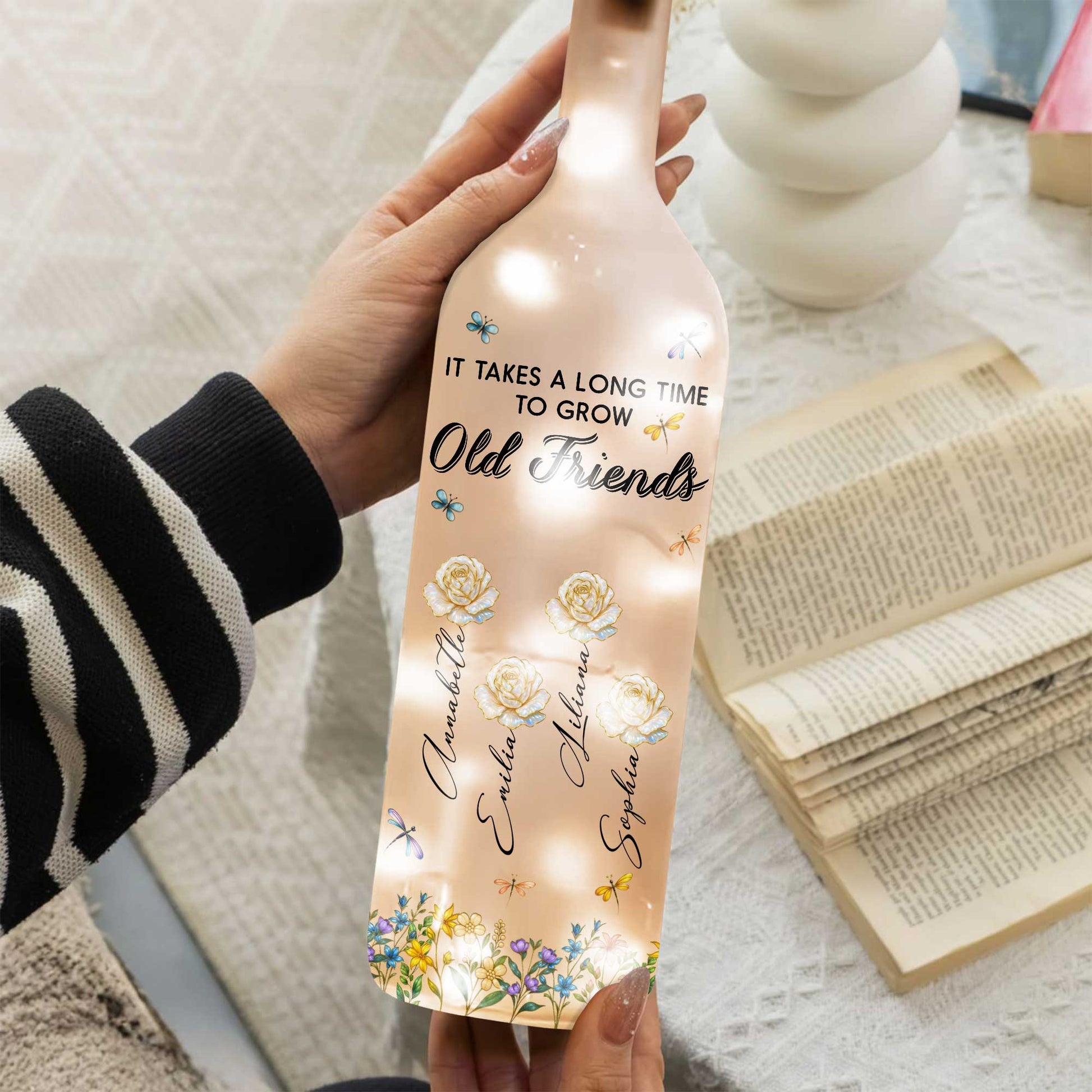 It Takes A Long Time To Grow Old Friends, Flowers And Butterflies