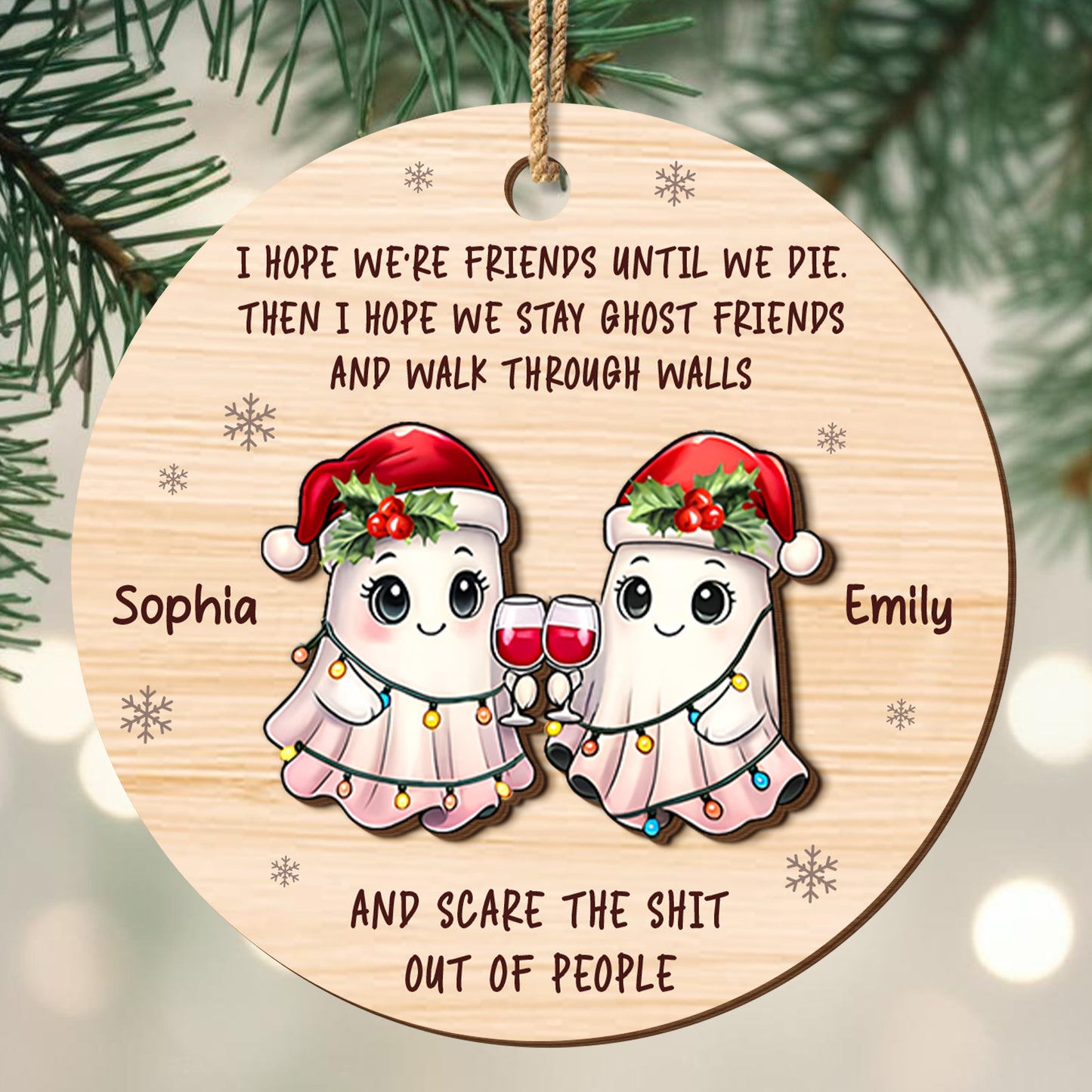 Friends Until We Die Ghost Friends Wine Glasses