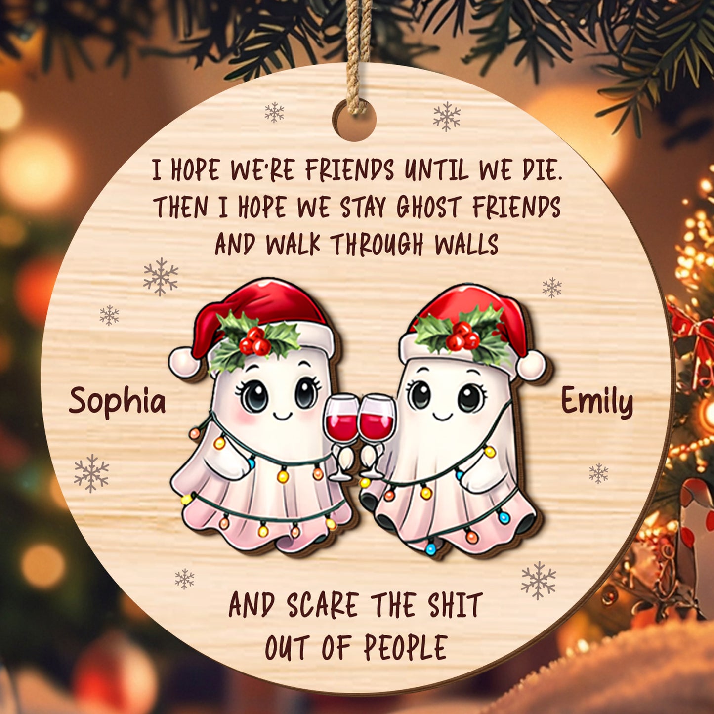 Friends Until We Die Ghost Friends Wine Glasses