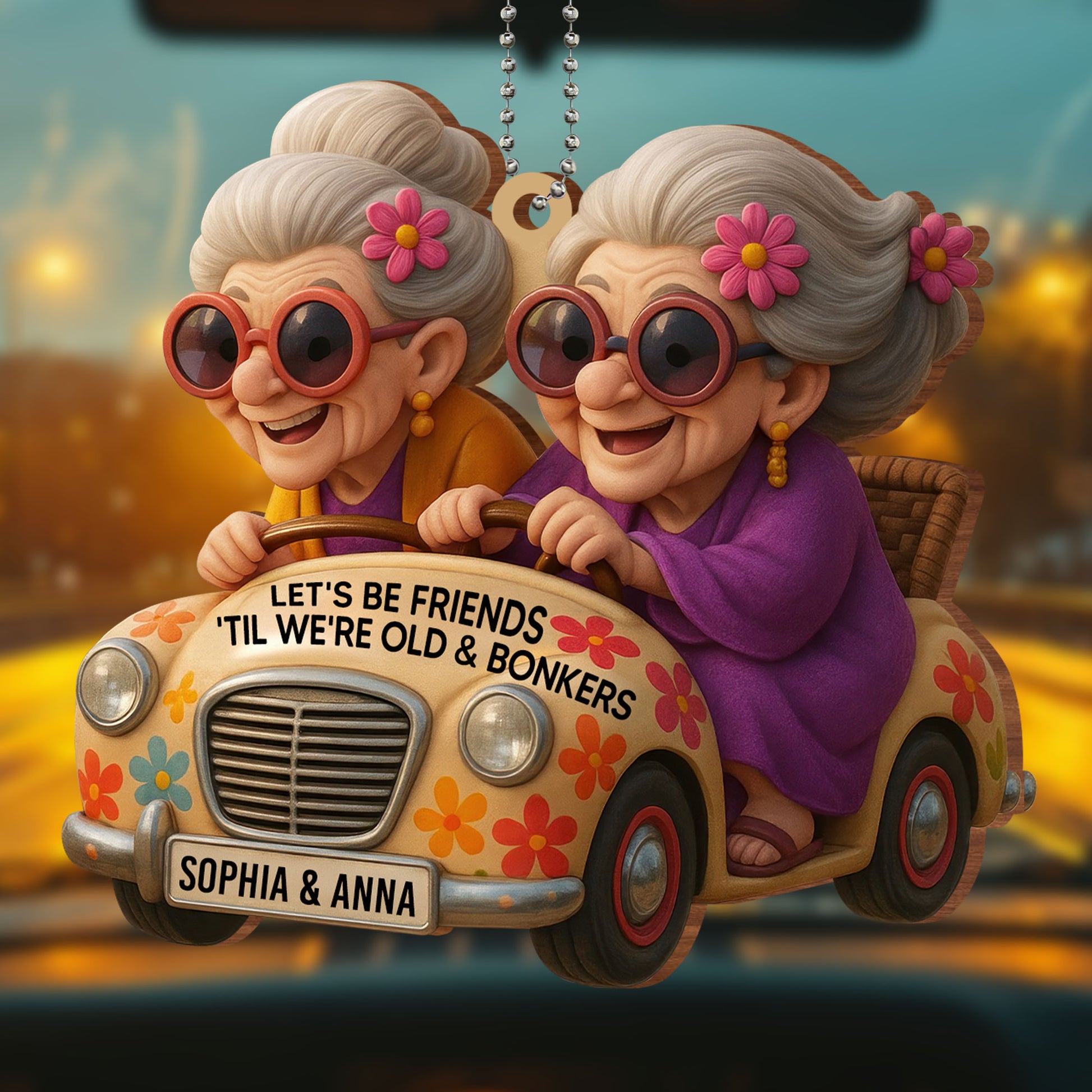 Let's Be Friends 'Til We're Old And Bonkers, Car and Flowers