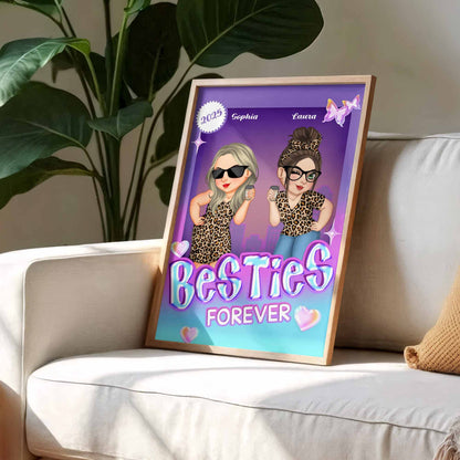 Besties Forever With Leopard Print And Sunglasses